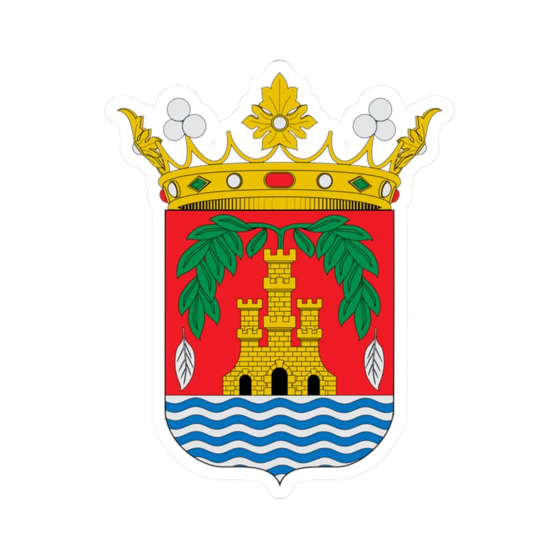 Escudo de Rentería Guipúzcoa (Spain) (Coat of Arms) STICKER Vinyl Kiss-Cut Decal 2 Inch White - The Sticker Space