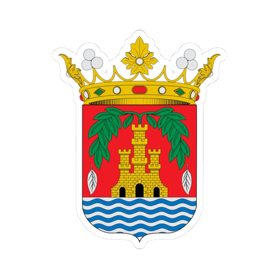 Escudo de Rentería Guipúzcoa (Spain) (Coat of Arms) STICKER Vinyl Kiss-Cut Decal 3 Inch White - The Sticker Space