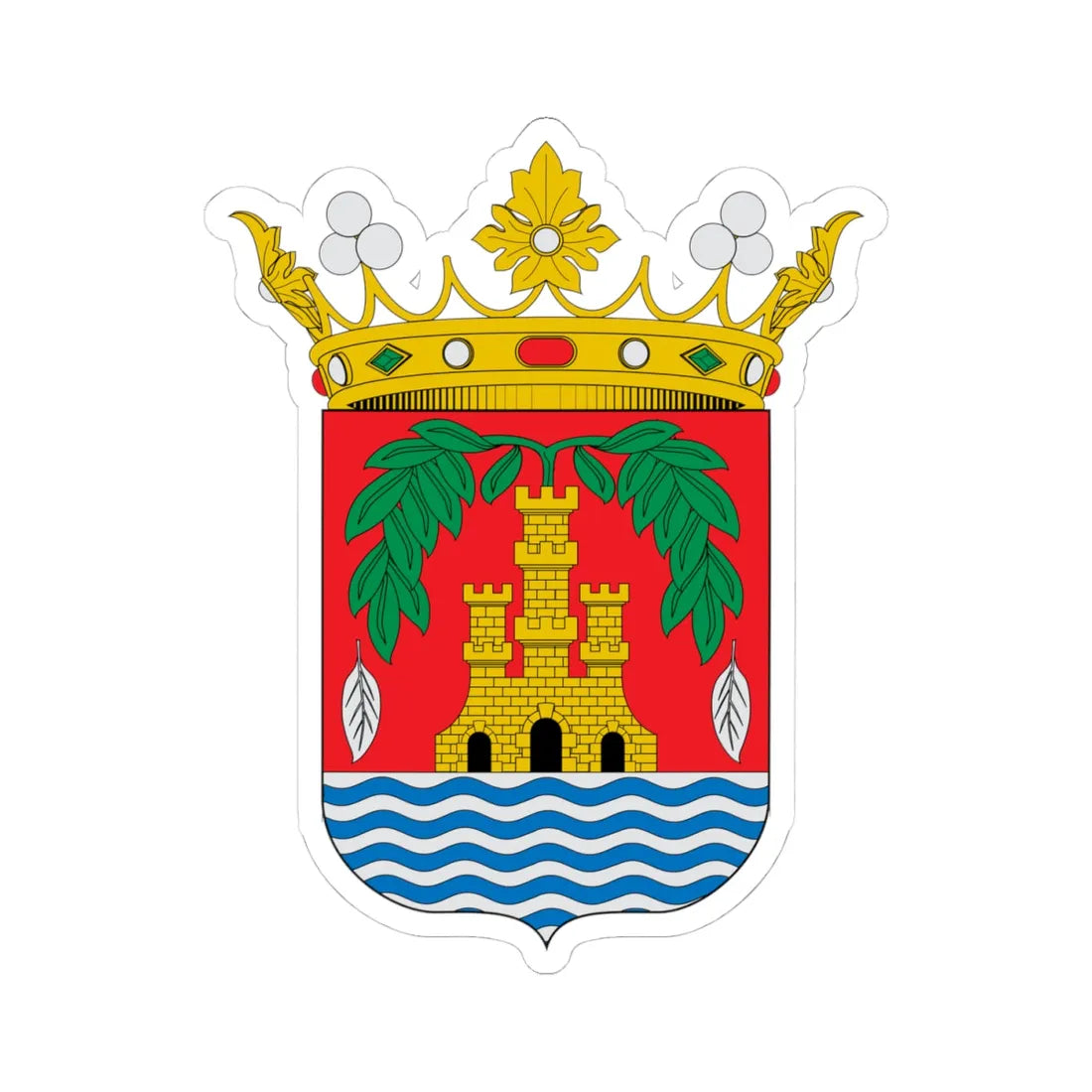 Escudo de Rentería Guipúzcoa (Spain) (Coat of Arms) STICKER Vinyl Kiss-Cut Decal 4 Inch White - The Sticker Space
