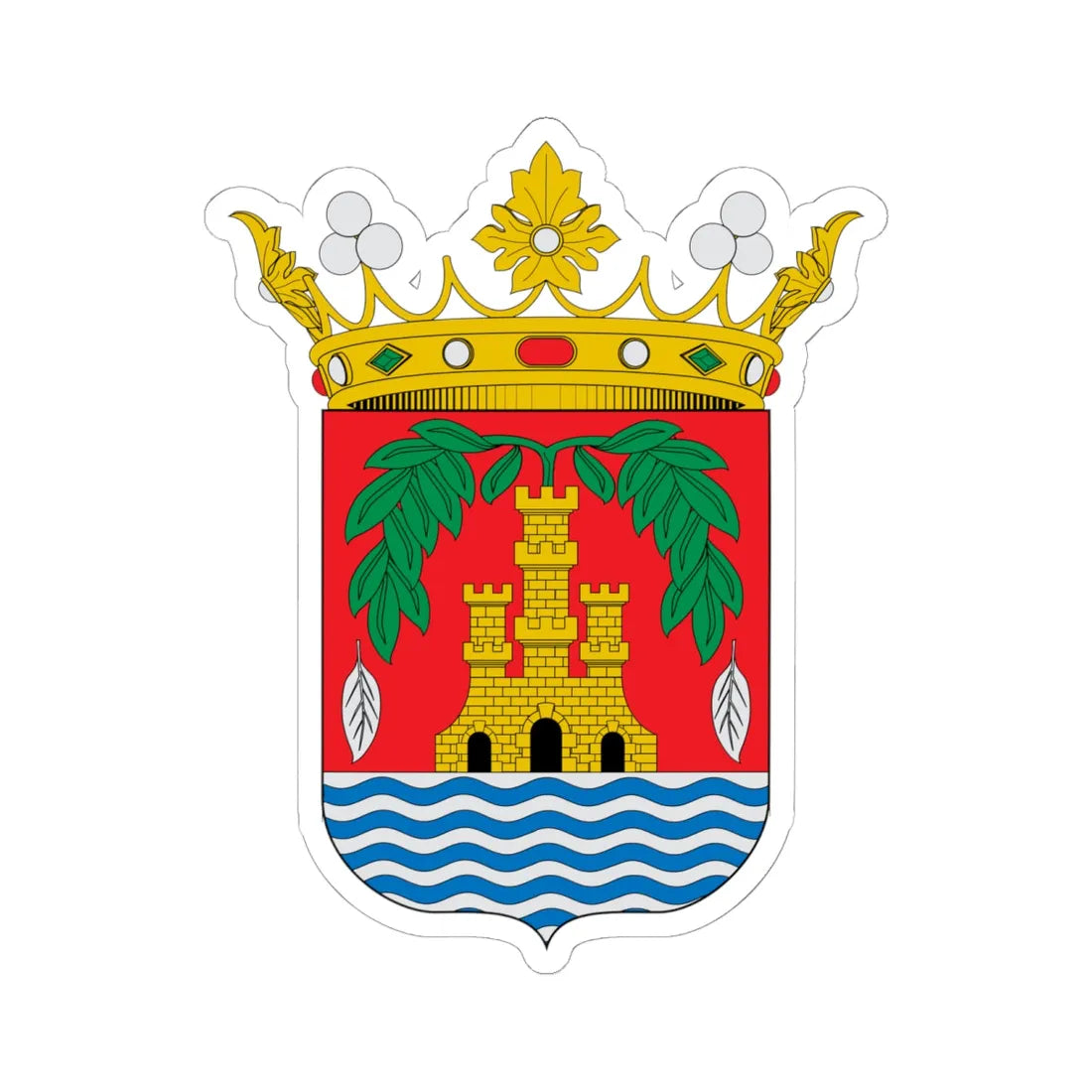 Escudo de Rentería Guipúzcoa (Spain) (Coat of Arms) STICKER Vinyl Kiss-Cut Decal 6 Inch White - The Sticker Space