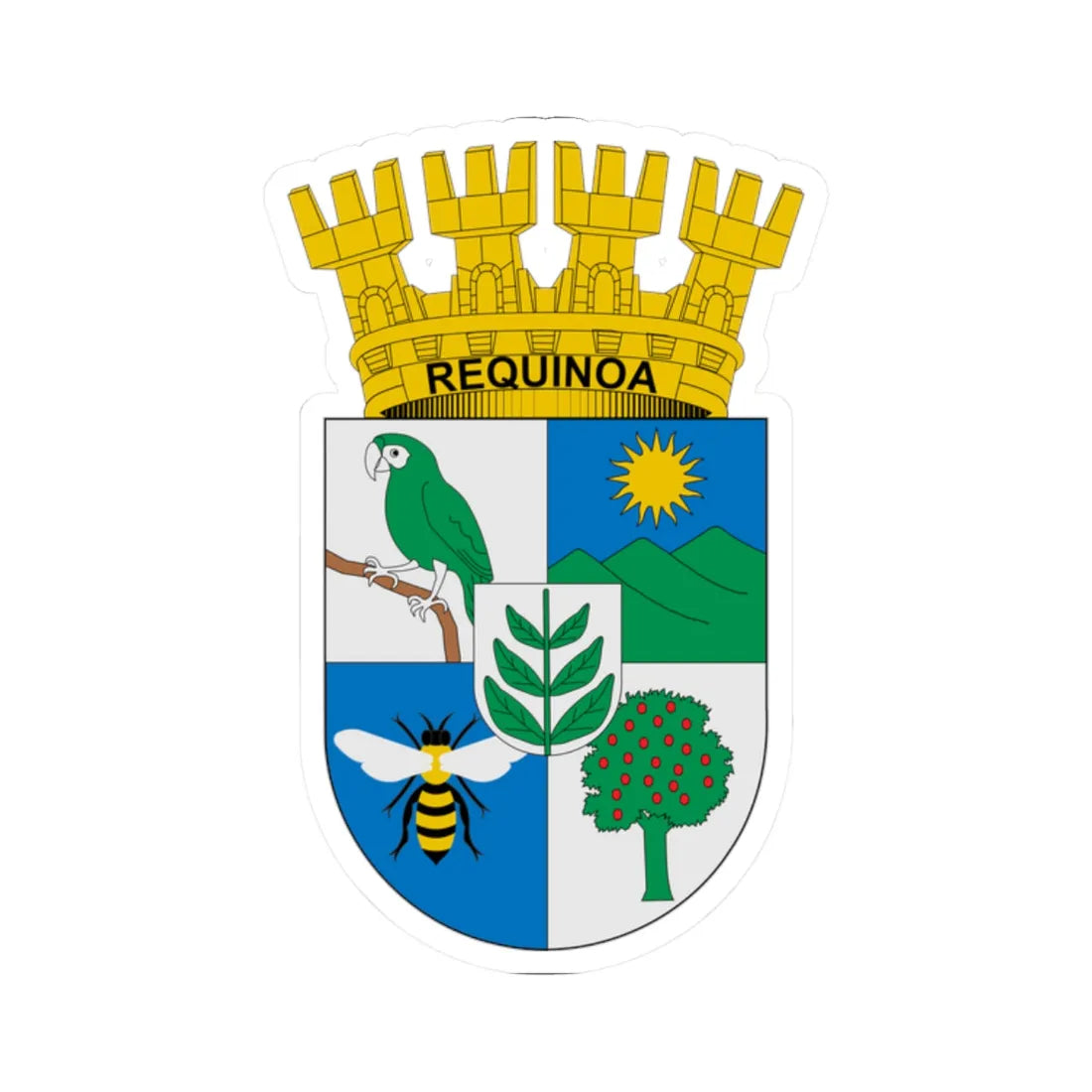 Escudo de Requínoa (Chile) (Coat of Arms) STICKER Vinyl Kiss-Cut Decal 2 Inch White - The Sticker Space