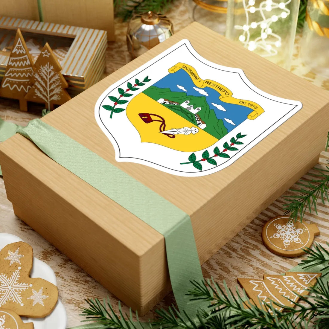 Escudo de Restrepo - Valle del Cauca (Colombia) (Coat of Arms) STICKER Vinyl Kiss-Cut Decal - The Sticker Space