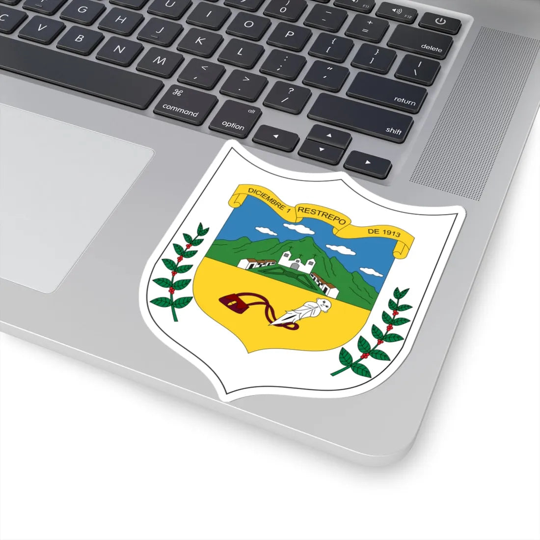 Escudo de Restrepo - Valle del Cauca (Colombia) (Coat of Arms) STICKER Vinyl Kiss-Cut Decal - The Sticker Space