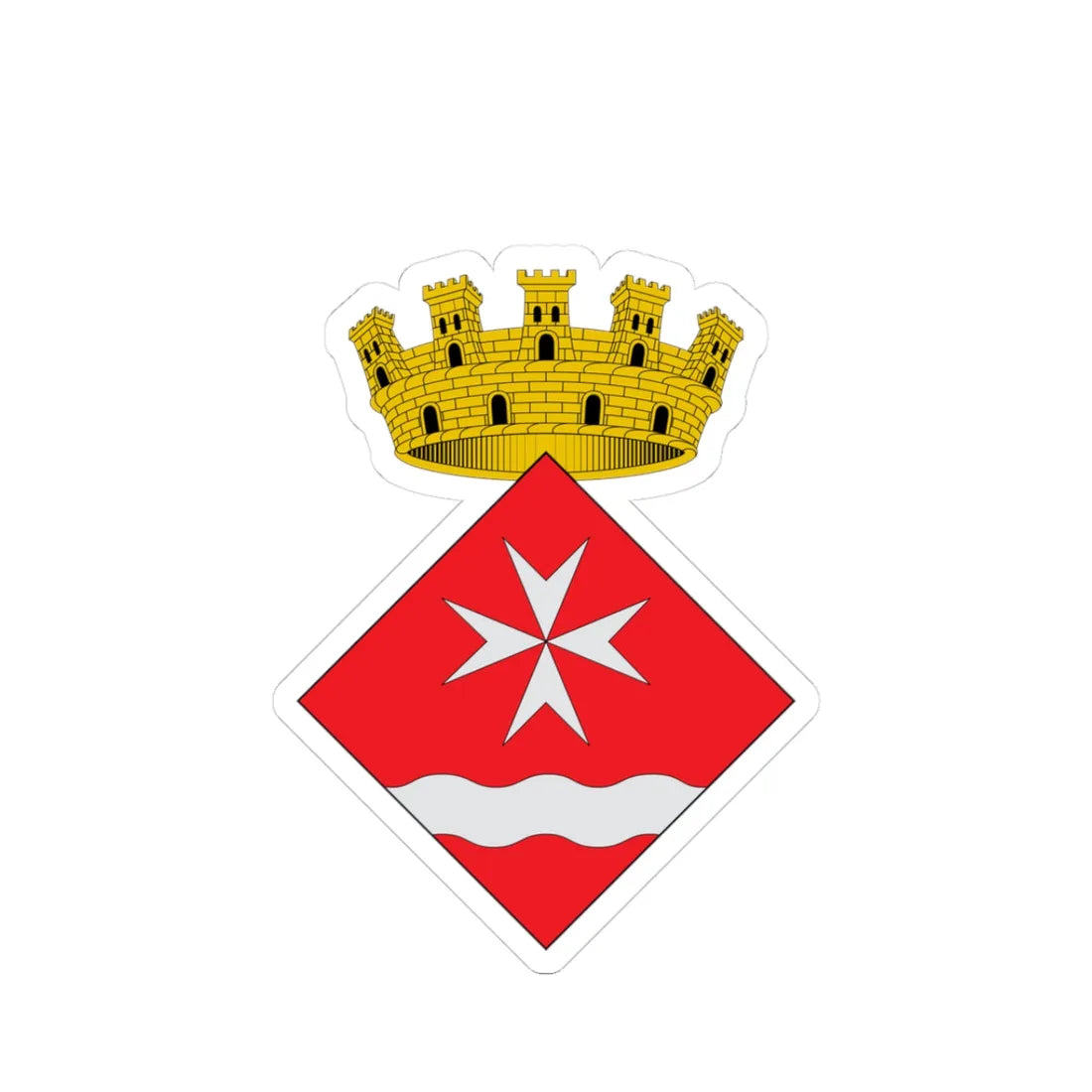 Escudo de Riba-roja dEbre (Spain) (Coat of Arms) STICKER Vinyl Kiss-Cut Decal 3 Inch White - The Sticker Space