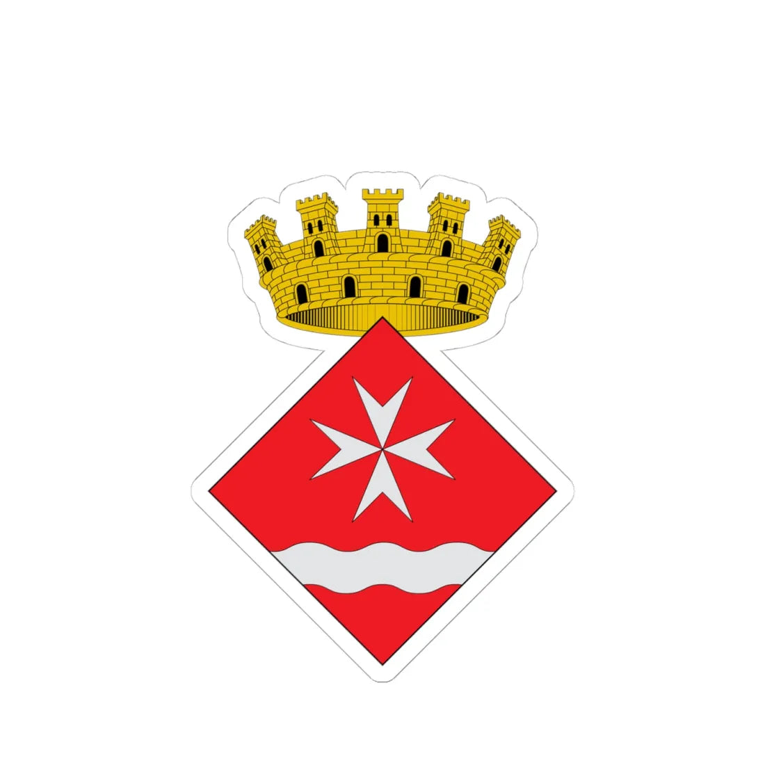 Escudo de Riba-roja dEbre (Spain) (Coat of Arms) STICKER Vinyl Kiss-Cut Decal 4 Inch White - The Sticker Space
