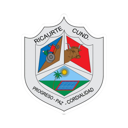 Escudo de Ricaurte Cundinamarca (Colombia) (Coat of Arms) STICKER Vinyl Kiss-Cut Decal 2 Inch White - The Sticker Space