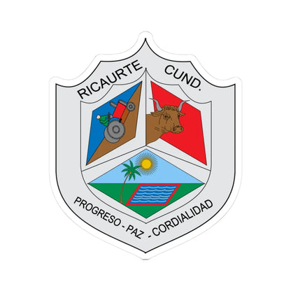 Escudo de Ricaurte Cundinamarca (Colombia) (Coat of Arms) STICKER Vinyl Kiss-Cut Decal 3 Inch White - The Sticker Space