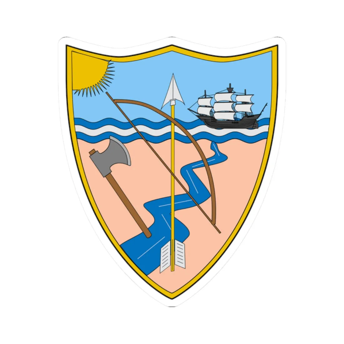 Escudo de Riohacha (Colombia) (Coat of Arms) STICKER Vinyl Kiss-Cut Decal - The Sticker Space