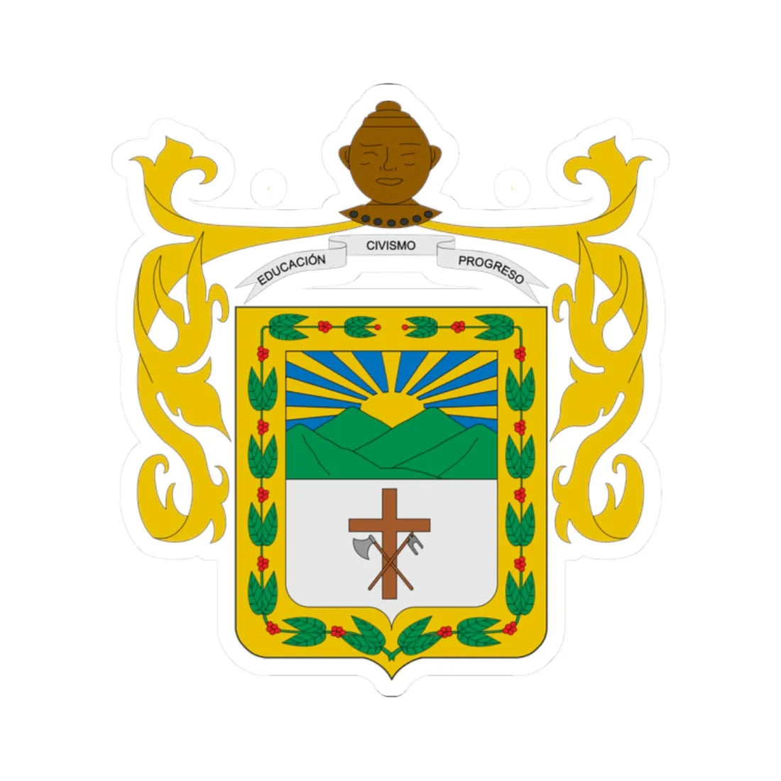 Escudo de Risaralda Caldas (Colombia) (Coat of Arms) STICKER Vinyl Kiss-Cut Decal 2 Inch White - The Sticker Space