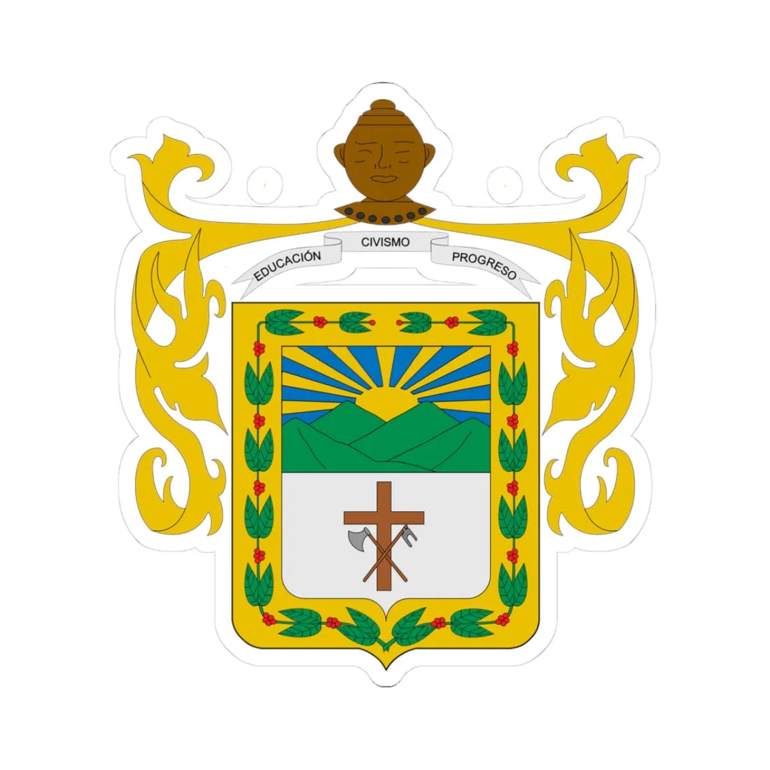 Escudo de Risaralda Caldas (Colombia) (Coat of Arms) STICKER Vinyl Kiss-Cut Decal 3 Inch White - The Sticker Space