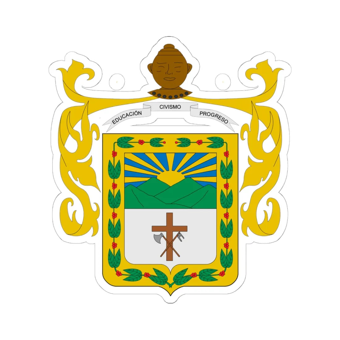 Escudo de Risaralda Caldas (Colombia) (Coat of Arms) STICKER Vinyl Kiss-Cut Decal 6 Inch White - The Sticker Space