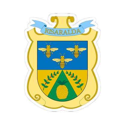 Escudo de Risaralda (Colombia) (Coat of Arms) STICKER Vinyl Kiss-Cut Decal 4 Inch White - The Sticker Space