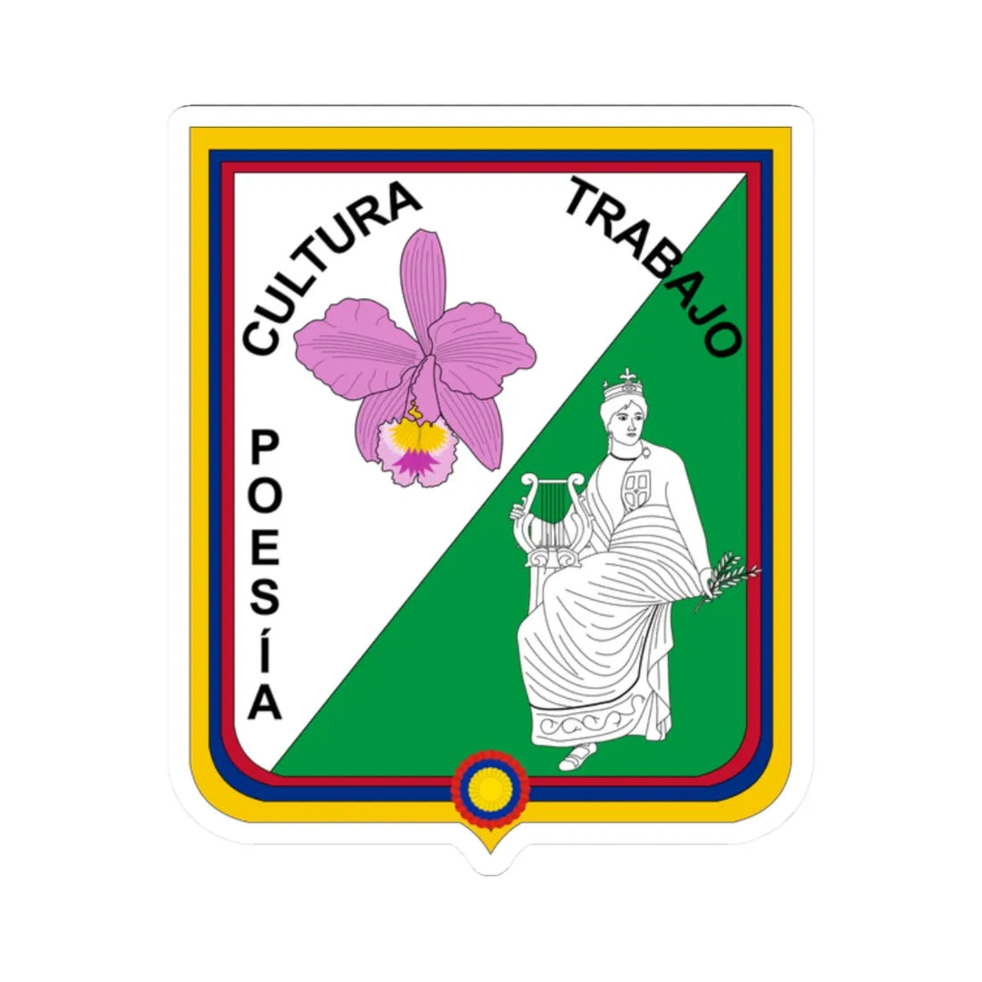 Escudo de Rivera - Huila (Colombia) (Coat of Arms) STICKER Vinyl Kiss-Cut Decal 2 Inch White - The Sticker Space