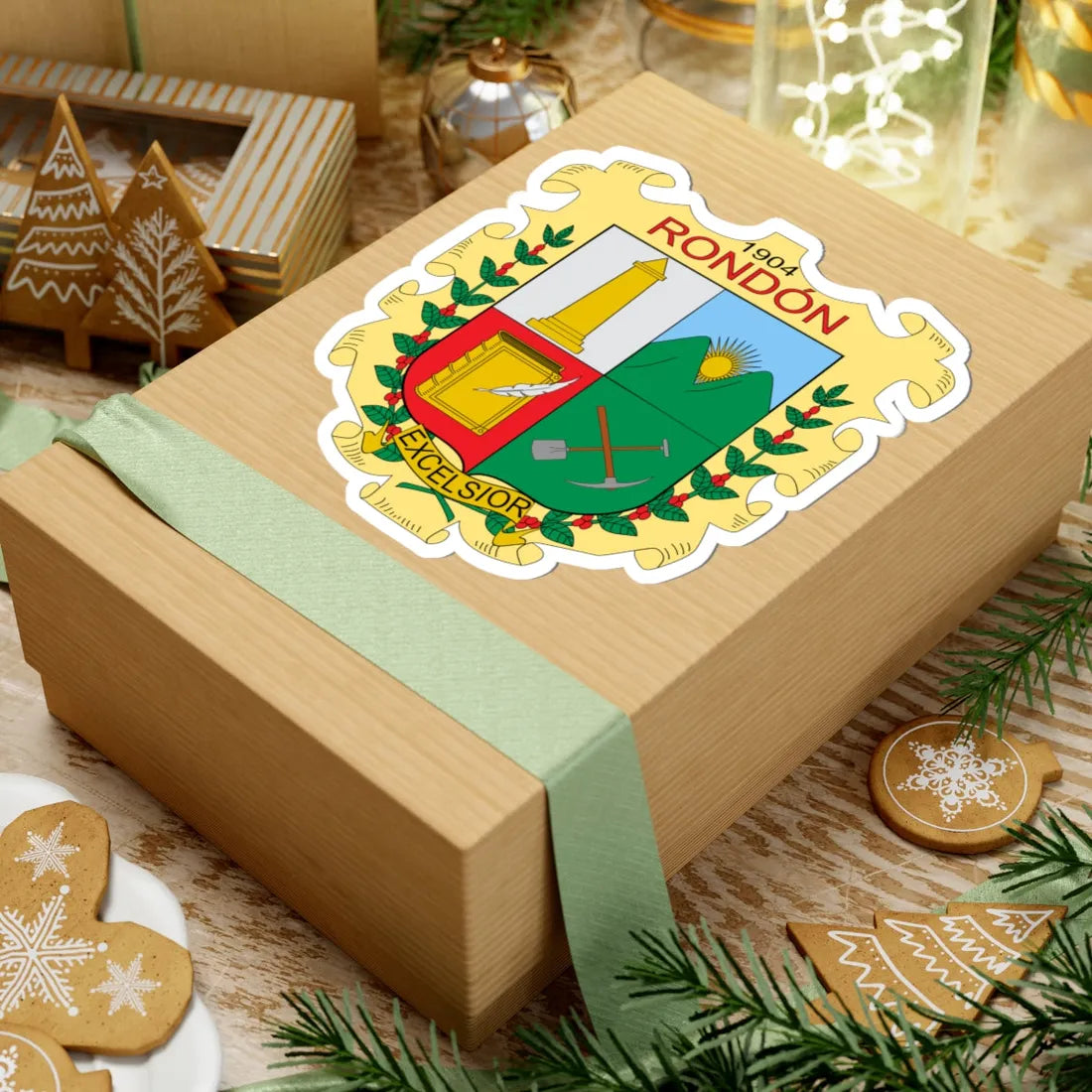 Escudo de Rondón Boyacá (Colombia) (Coat of Arms) STICKER Vinyl Kiss-Cut Decal - The Sticker Space