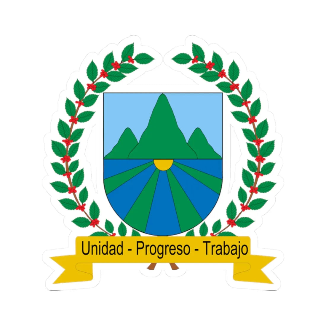 Escudo de Rovira Tolima (Colombia) (Coat of Arms) STICKER Vinyl Kiss-Cut Decal 2 Inch White - The Sticker Space