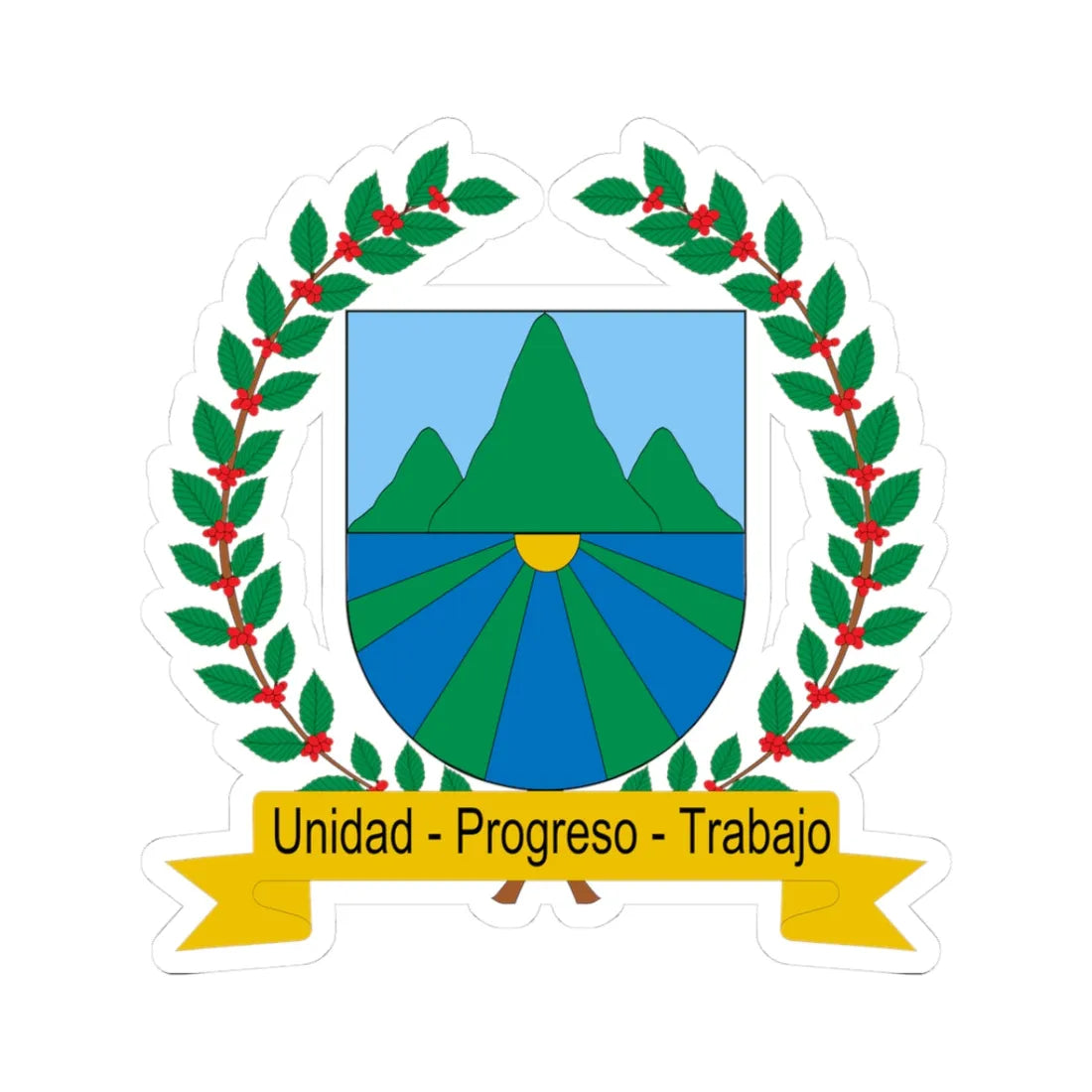 Escudo de Rovira Tolima (Colombia) (Coat of Arms) STICKER Vinyl Kiss-Cut Decal 3 Inch White - The Sticker Space