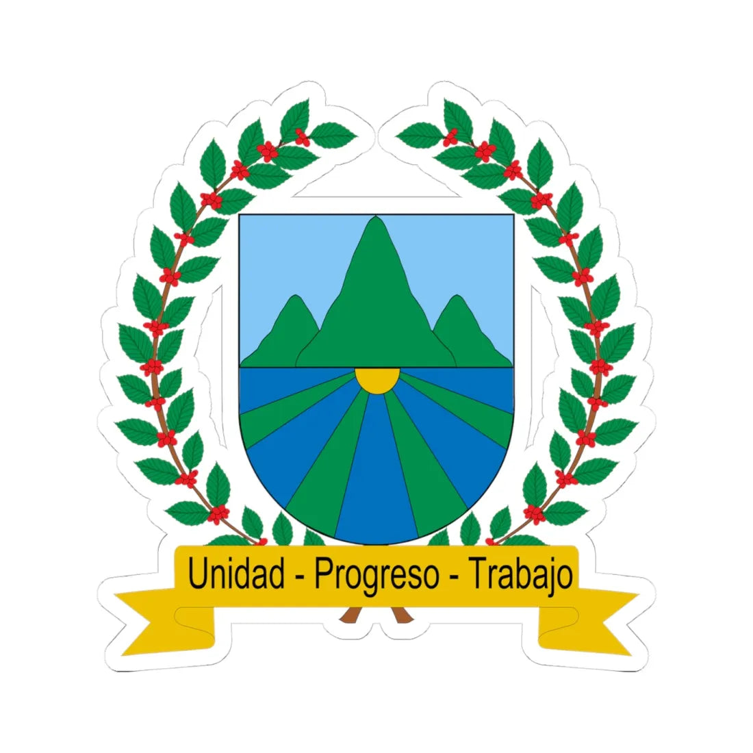 Escudo de Rovira Tolima (Colombia) (Coat of Arms) STICKER Vinyl Kiss-Cut Decal 4 Inch White - The Sticker Space