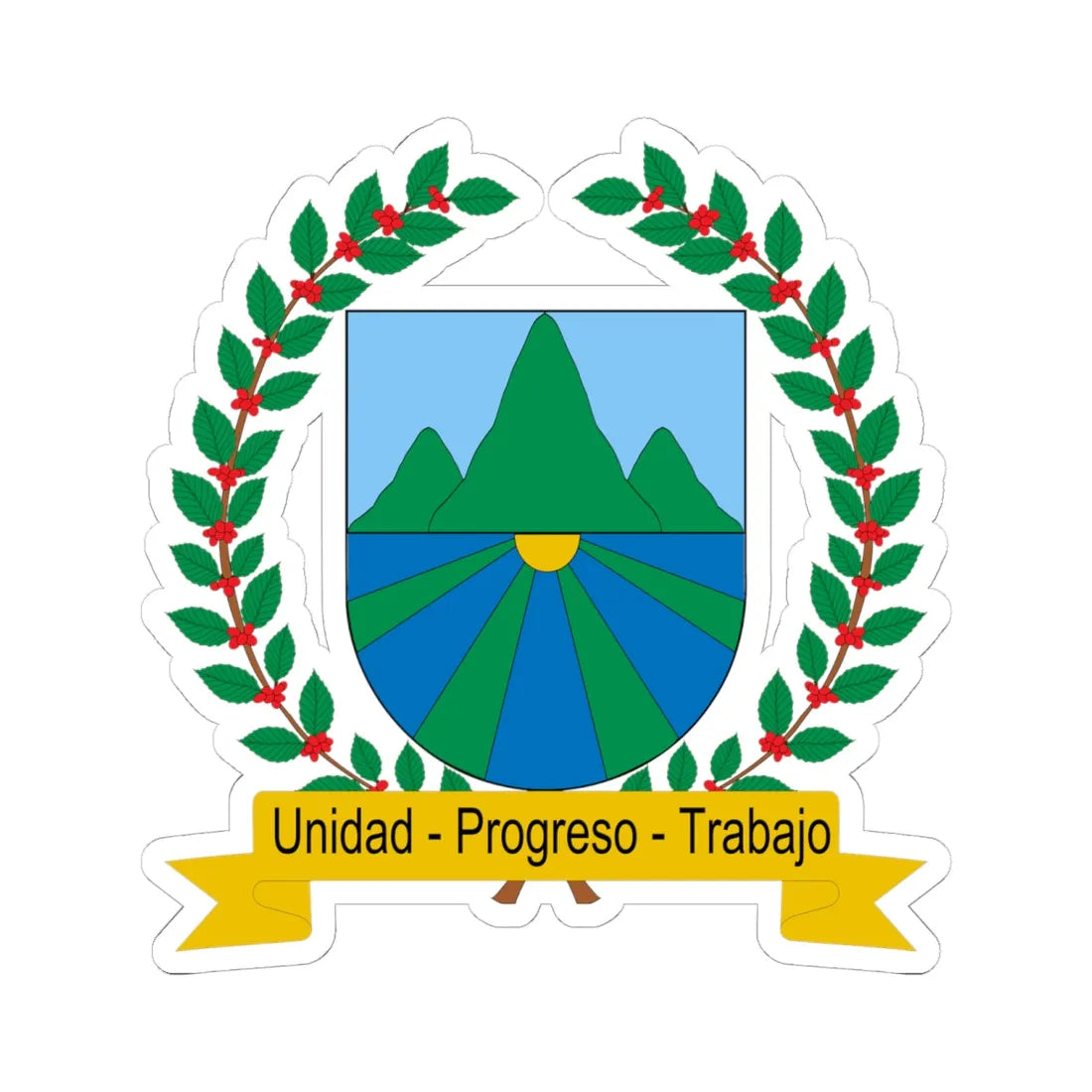 Escudo de Rovira Tolima (Colombia) (Coat of Arms) STICKER Vinyl Kiss-Cut Decal 6 Inch White - The Sticker Space