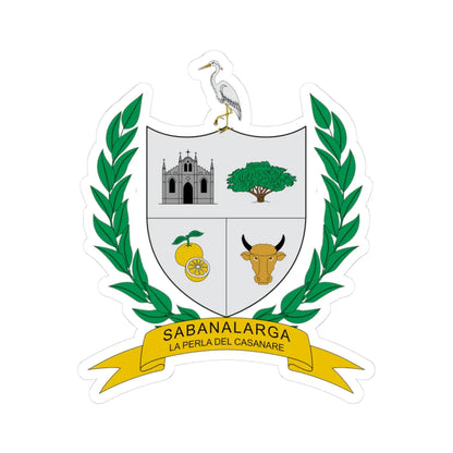 Escudo de Sabanalarga Casanare (Colombia) (Coat of Arms) STICKER Vinyl Kiss-Cut Decal 3 Inch White - The Sticker Space