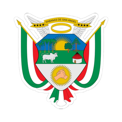 Escudo de Sabanas de San Ángel (Colombia) (Coat of Arms) STICKER Vinyl Kiss-Cut Decal 4 Inch White - The Sticker Space