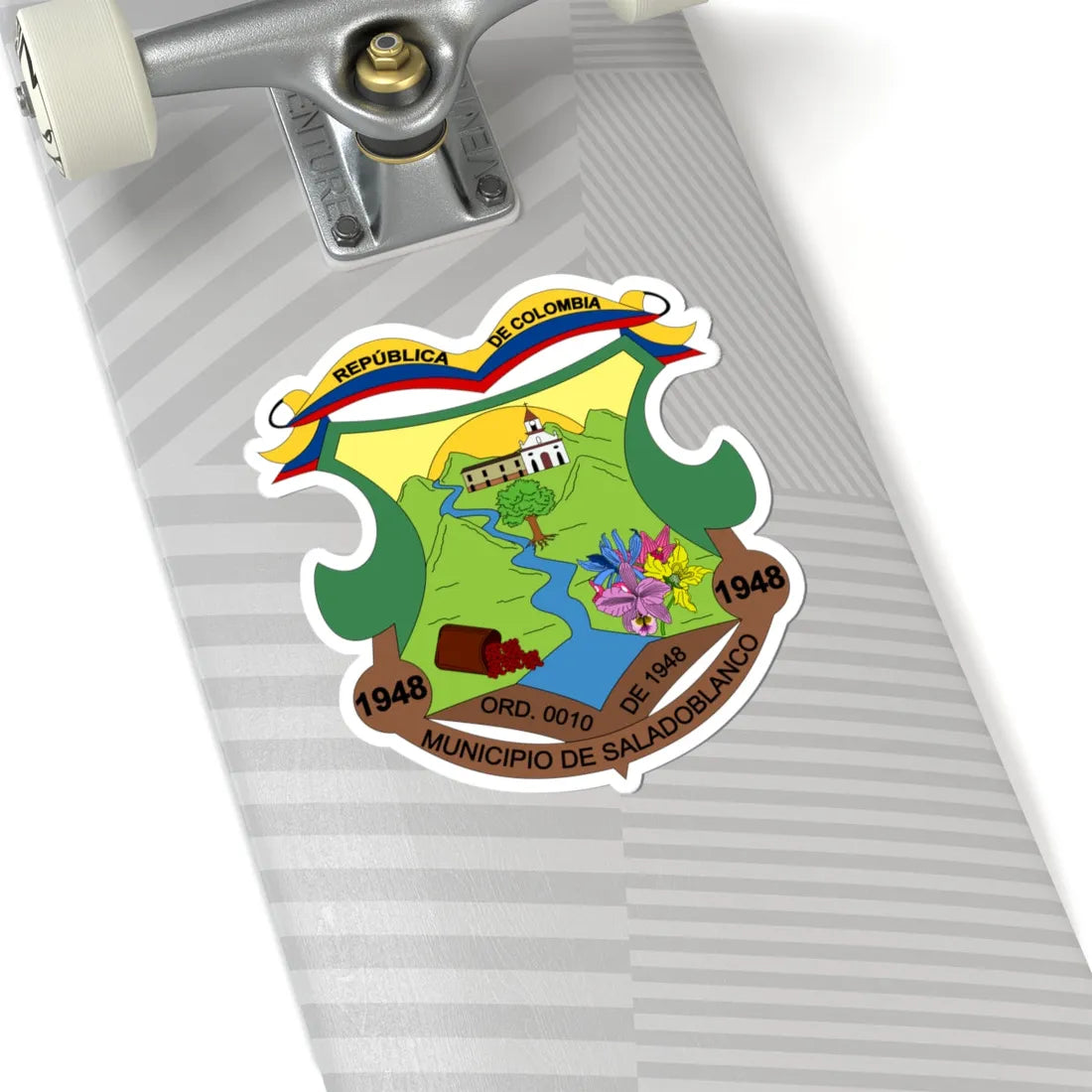 Escudo de Saladoblanco - Huila (Colombia) (Coat of Arms) STICKER Vinyl Kiss-Cut Decal - The Sticker Space