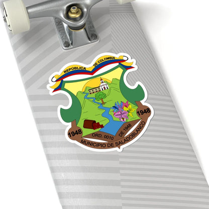 Escudo de Saladoblanco - Huila (Colombia) (Coat of Arms) STICKER Vinyl Kiss-Cut Decal - The Sticker Space
