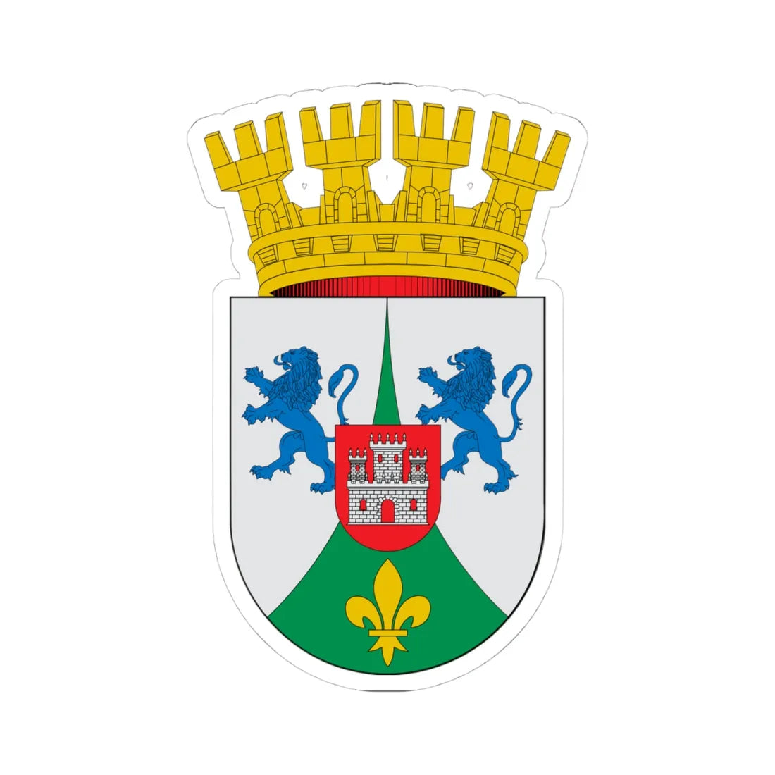 Escudo de Salamanca Chile (Chile) (Coat of Arms) STICKER Vinyl Kiss-Cut Decal 4 Inch White - The Sticker Space