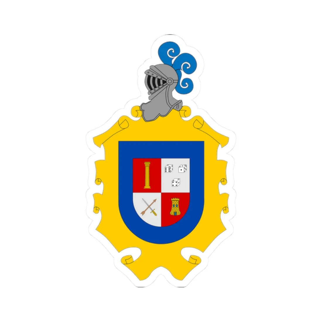 Escudo de Salamanca Guanajuato México (Mexico) (Coat of Arms) STICKER Vinyl Kiss-Cut Decal 2 Inch White - The Sticker Space