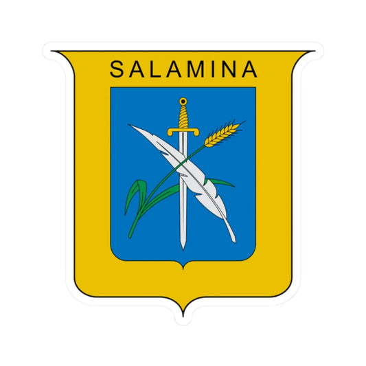 Escudo de Salamina Caldas (Colombia) (Coat of Arms) STICKER Vinyl Kiss-Cut Decal 2 Inch White - The Sticker Space
