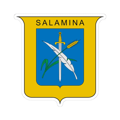 Escudo de Salamina Caldas (Colombia) (Coat of Arms) STICKER Vinyl Kiss-Cut Decal 4 Inch White - The Sticker Space