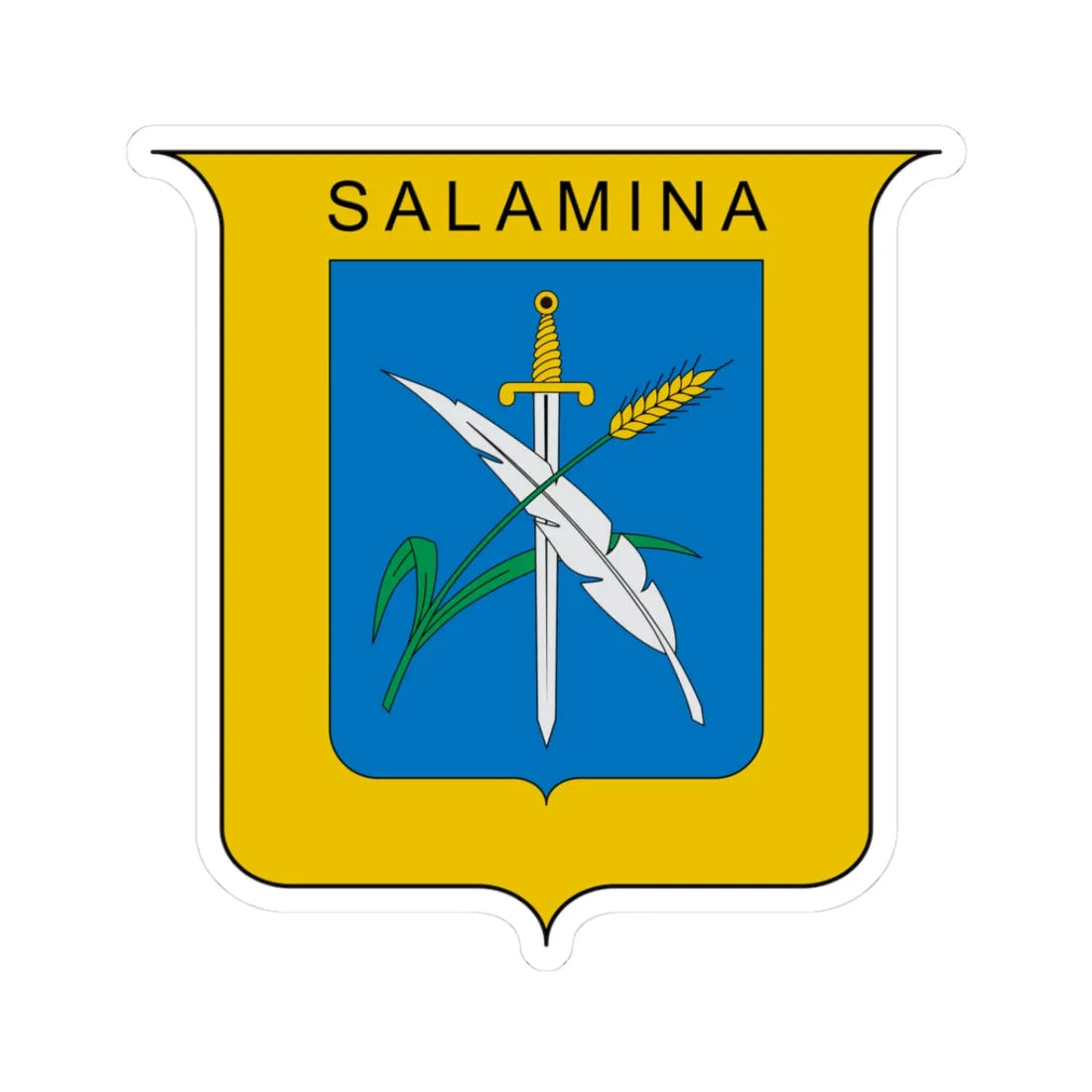 Escudo de Salamina Caldas (Colombia) (Coat of Arms) STICKER Vinyl Kiss-Cut Decal - The Sticker Space