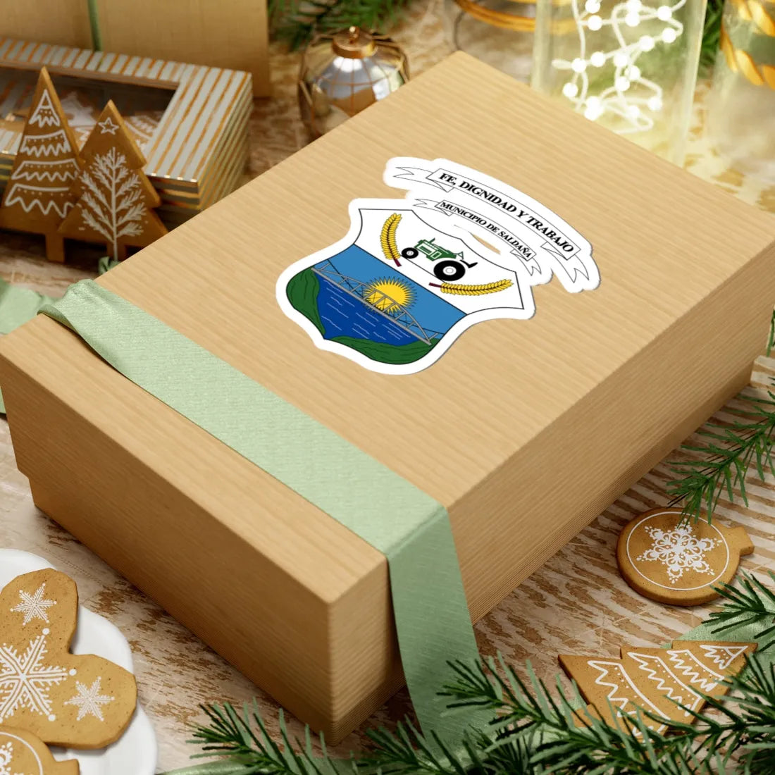 Escudo de Saldaña - Tolima (Colombia) (Coat of Arms) STICKER Vinyl Kiss-Cut Decal - The Sticker Space