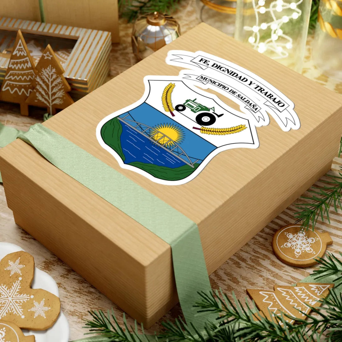 Escudo de Saldaña - Tolima (Colombia) (Coat of Arms) STICKER Vinyl Kiss-Cut Decal - The Sticker Space