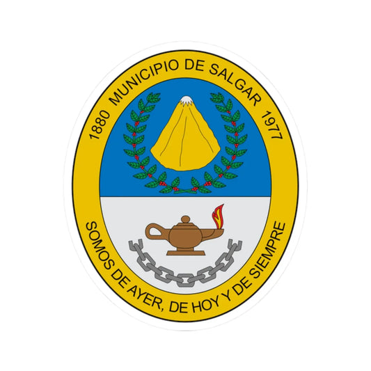 Escudo de Salgar (Colombia) (Coat of Arms) STICKER Vinyl Kiss-Cut Decal 2 Inch White - The Sticker Space