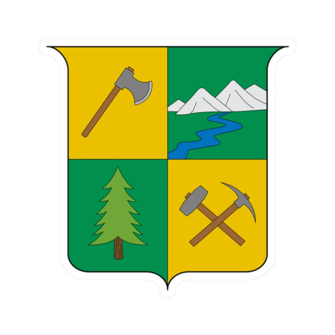 Escudo de Samana-Caldas (Colombia) (Coat of Arms) STICKER Vinyl Kiss-Cut Decal 2 Inch White - The Sticker Space