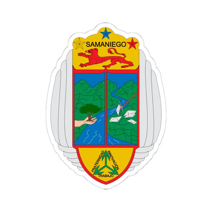 Escudo de Samaniego Nariño (Colombia) (Coat of Arms) STICKER Vinyl Kiss-Cut Decal 6 Inch White - The Sticker Space