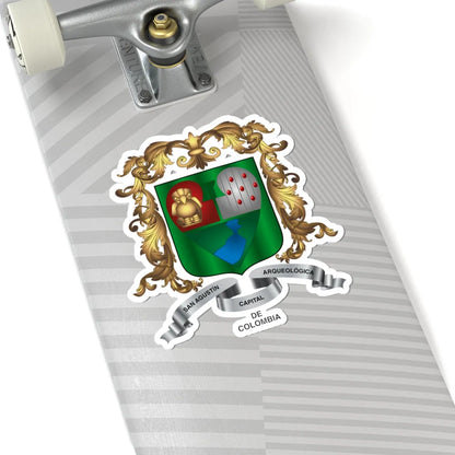 Escudo de San Agustin Huila (Colombia) (Coat of Arms) STICKER Vinyl Kiss-Cut Decal - The Sticker Space