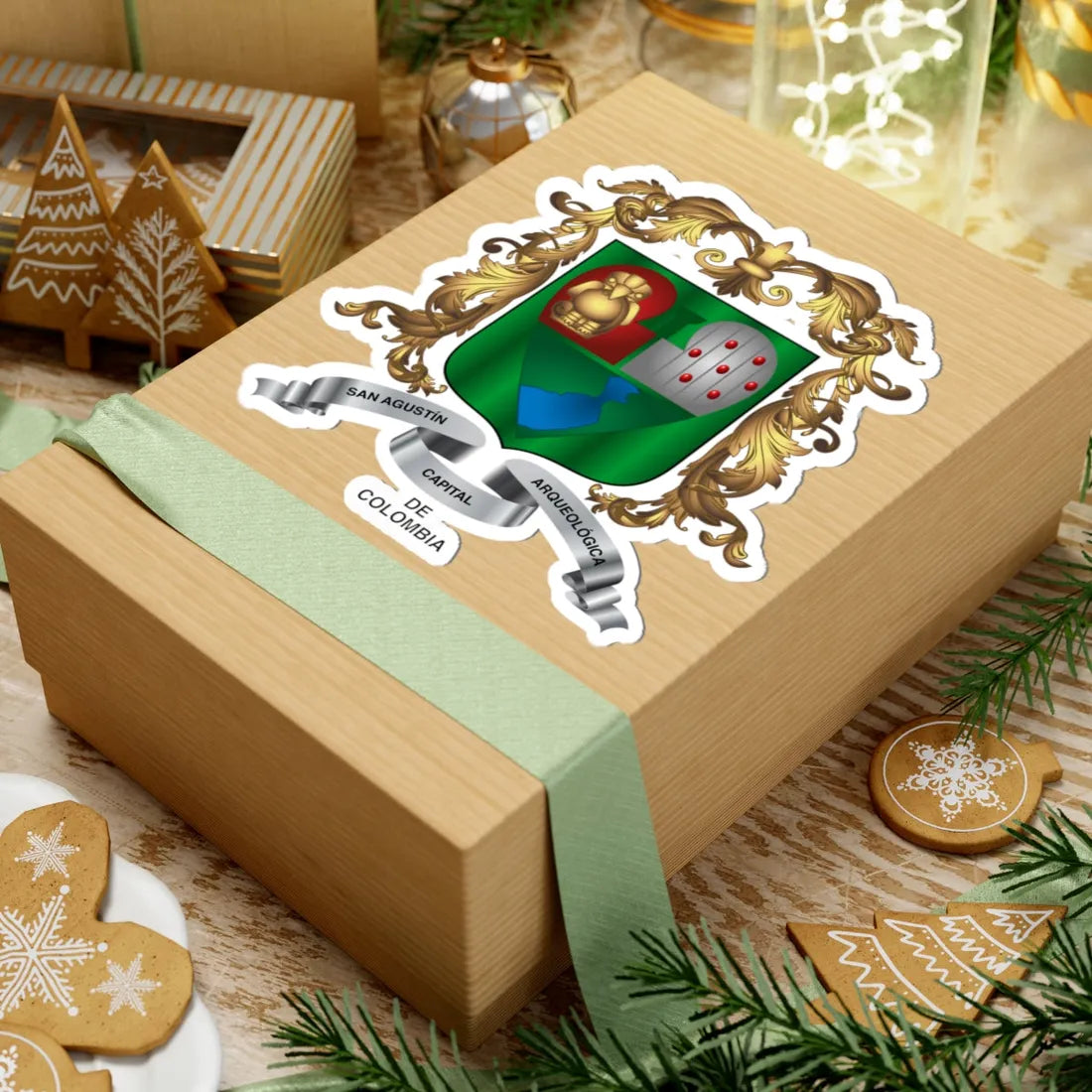 Escudo de San Agustin Huila (Colombia) (Coat of Arms) STICKER Vinyl Kiss-Cut Decal - The Sticker Space
