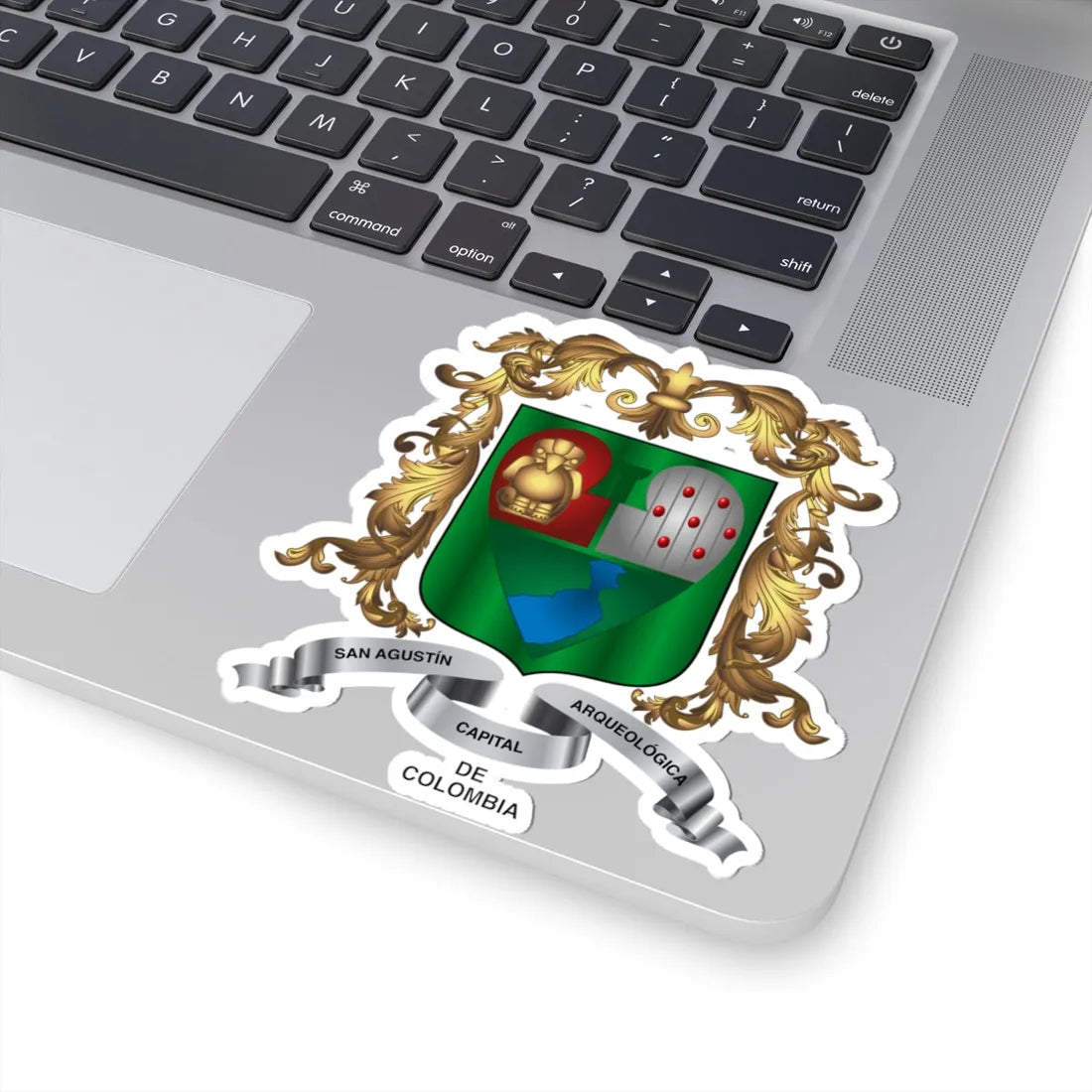 Escudo de San Agustin Huila (Colombia) (Coat of Arms) STICKER Vinyl Kiss-Cut Decal - The Sticker Space