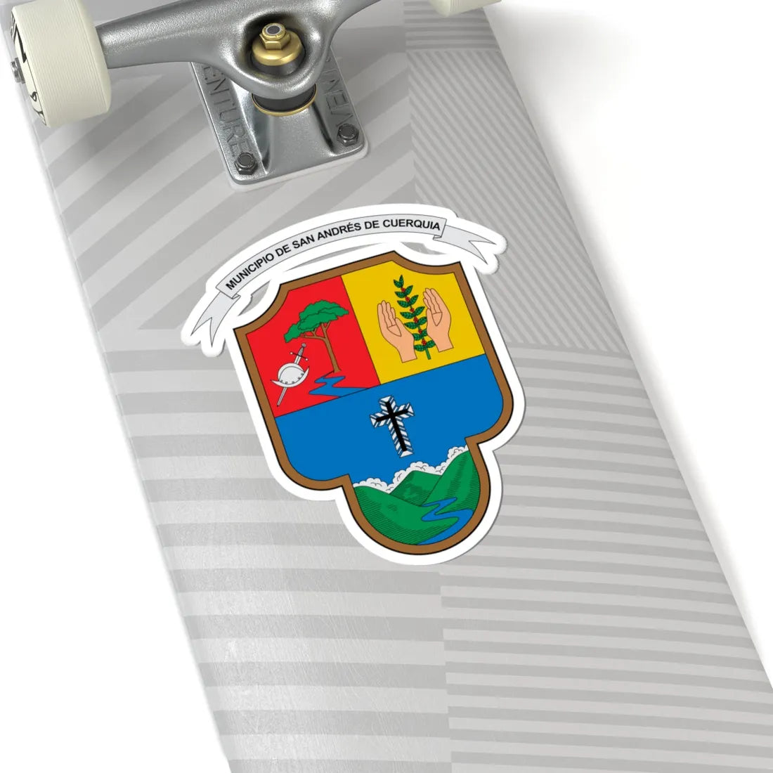 Escudo de San Andrés de Cuerquia (Colombia) (Coat of Arms) STICKER Vinyl Kiss-Cut Decal - The Sticker Space