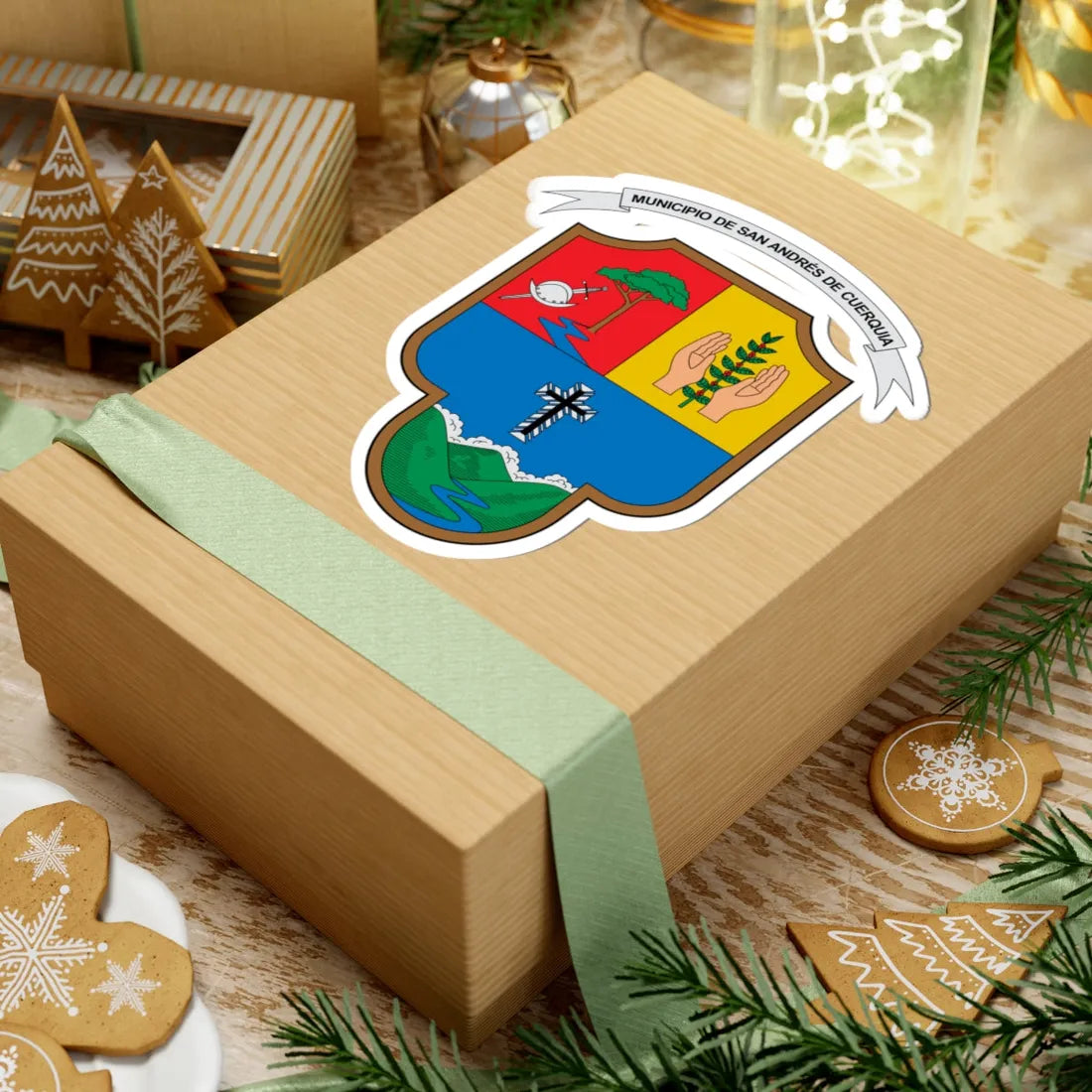 Escudo de San Andrés de Cuerquia (Colombia) (Coat of Arms) STICKER Vinyl Kiss-Cut Decal - The Sticker Space