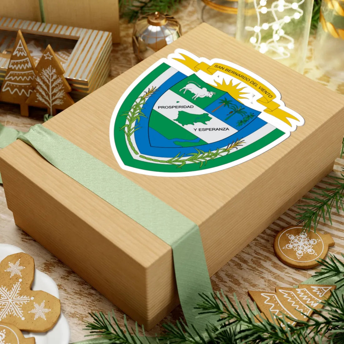 Escudo de San Bernardo del Viento (Colombia) (Coat of Arms) STICKER Vinyl Kiss-Cut Decal - The Sticker Space