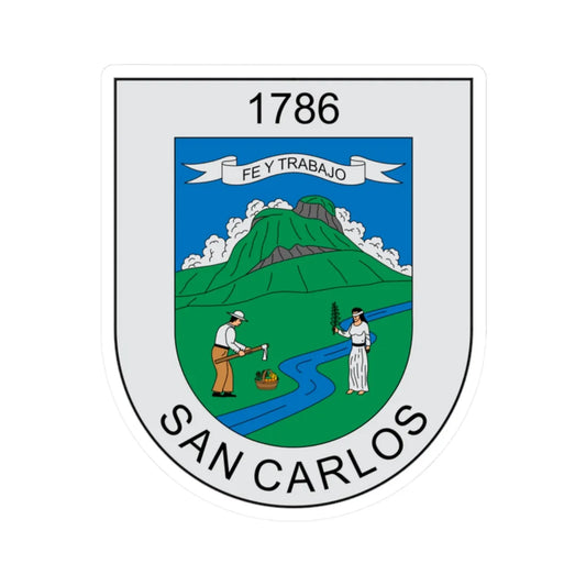Escudo de San Carlos Antioquia (Colombia) (Coat of Arms) STICKER Vinyl Kiss-Cut Decal 2 Inch White - The Sticker Space
