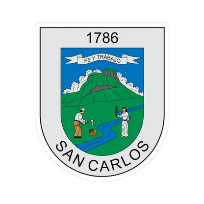 Escudo de San Carlos Antioquia (Colombia) (Coat of Arms) STICKER Vinyl Kiss-Cut Decal 3 Inch White - The Sticker Space