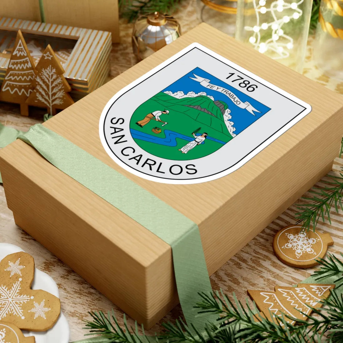 Escudo de San Carlos Antioquia (Colombia) (Coat of Arms) STICKER Vinyl Kiss-Cut Decal - The Sticker Space