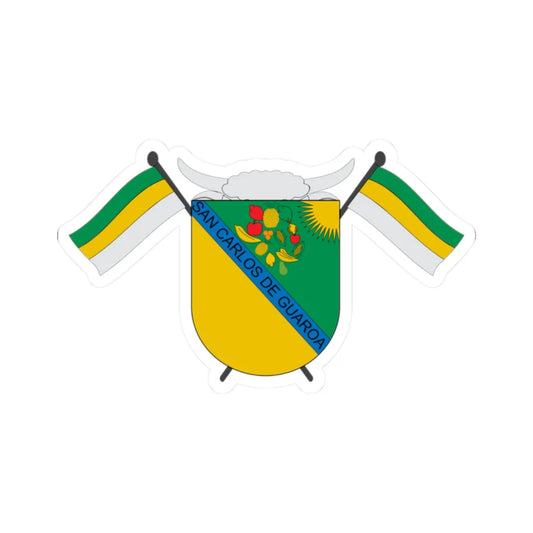 Escudo de San Carlos de Guaroa (Colombia) (Coat of Arms) STICKER Vinyl Kiss-Cut Decal 2 Inch White - The Sticker Space