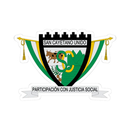 Escudo de San Cayetano Cundinamarca (Colombia) (Coat of Arms) STICKER Vinyl Kiss-Cut Decal 3 Inch White - The Sticker Space