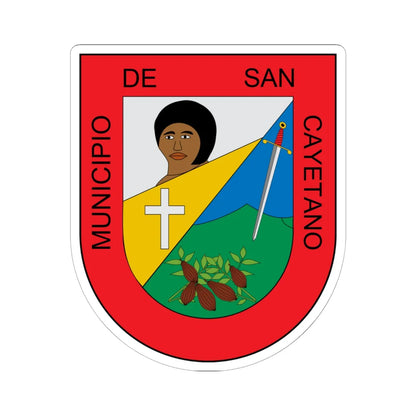 Escudo de San Cayetano Norte de Santander (Colombia) (Coat of Arms) STICKER Vinyl Kiss-Cut Decal 6 Inch White - The Sticker Space