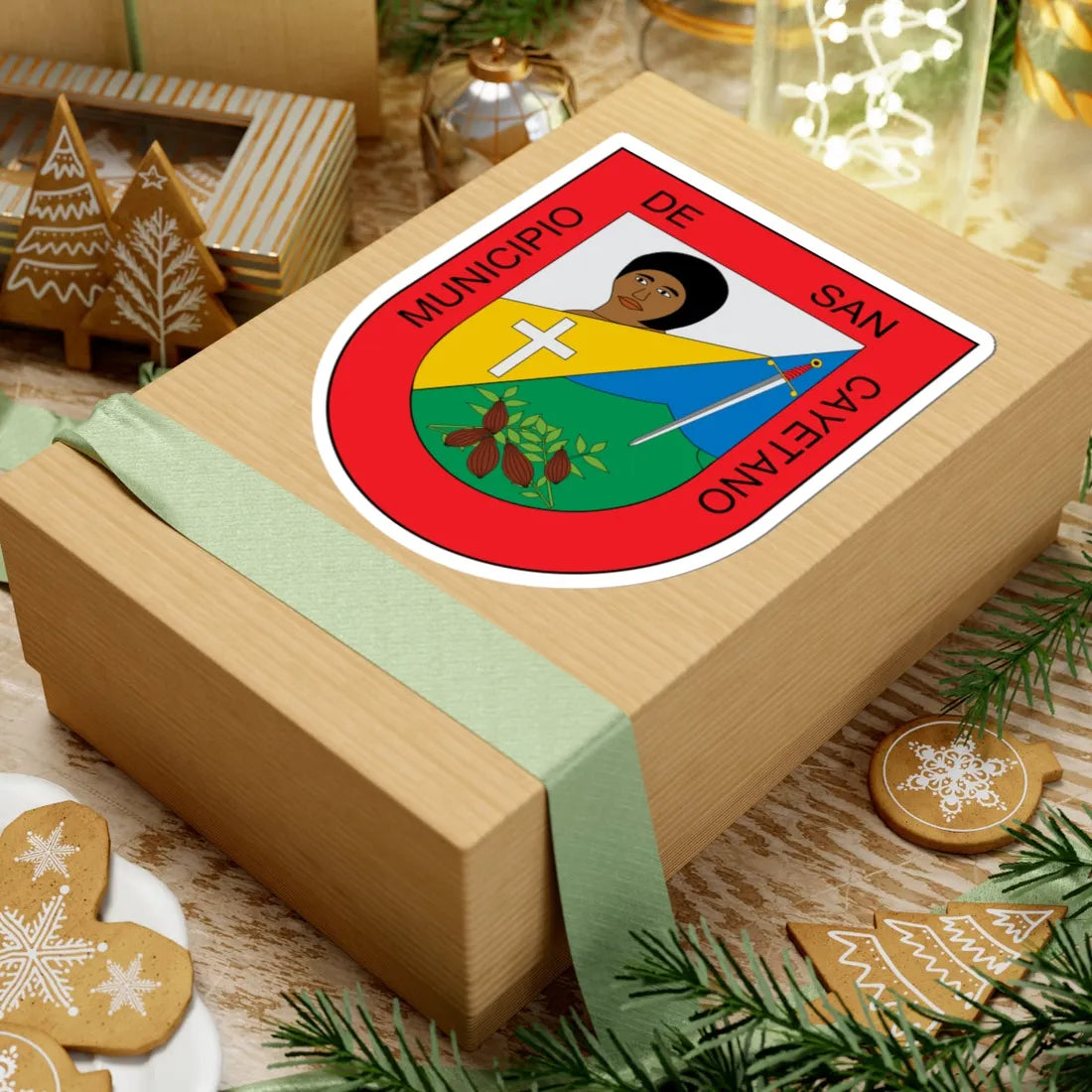 Escudo de San Cayetano Norte de Santander (Colombia) (Coat of Arms) STICKER Vinyl Kiss-Cut Decal - The Sticker Space