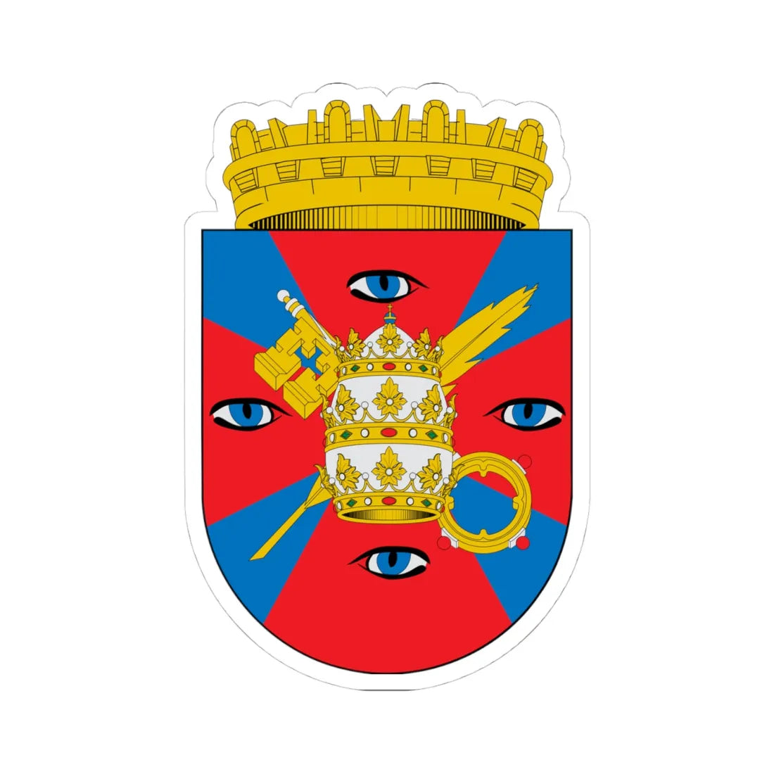 Escudo de San Fabián (Chile) (Coat of Arms) STICKER Vinyl Kiss-Cut Decal 4 Inch White - The Sticker Space